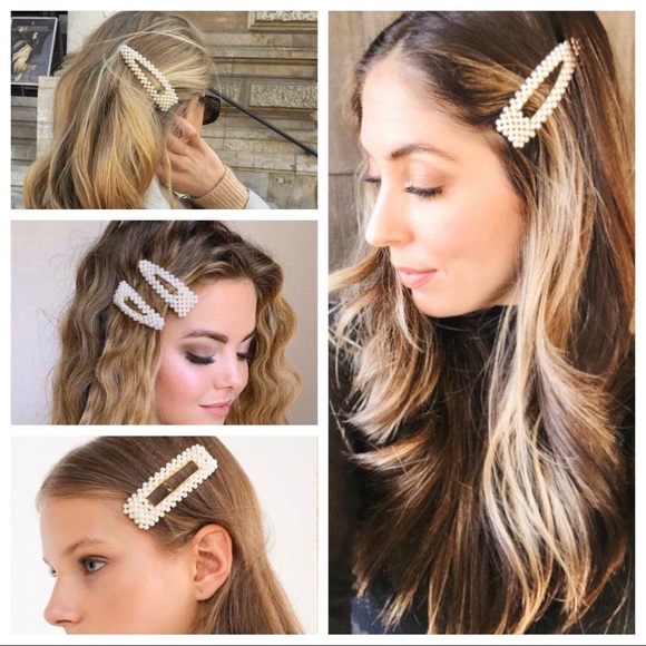 🚨Sale 5/$25 Stylish Faux Pearl Hair Clip Barrett - Picture 4 of 6